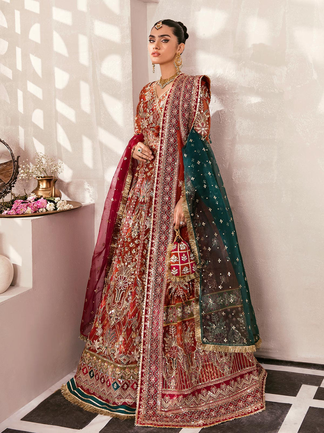 Gulaal | Wedding Formals | ZAIRA GL-WS-22V1-30 (RUST ANGRAKHA) - House Of Anaya