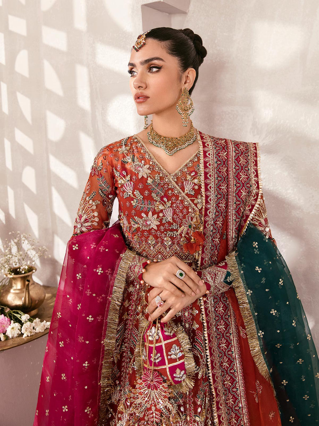 Gulaal | Wedding Formals | ZAIRA GL-WS-22V1-30 (RUST ANGRAKHA) - House Of Anaya