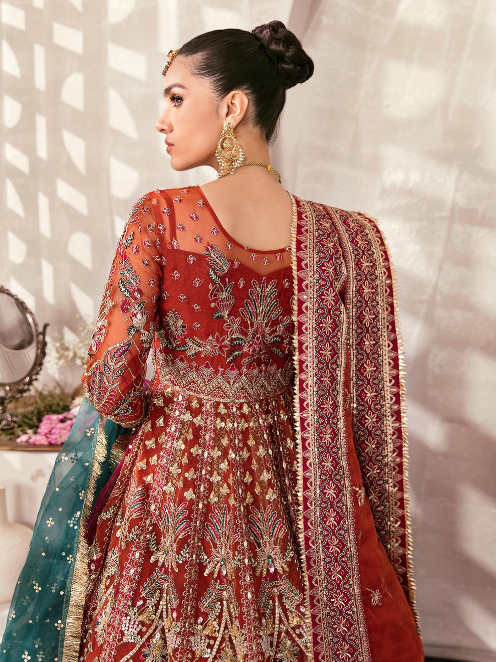 Gulaal | Wedding Formals | ZAIRA GL-WS-22V1-30 (RUST ANGRAKHA) - House Of Anaya