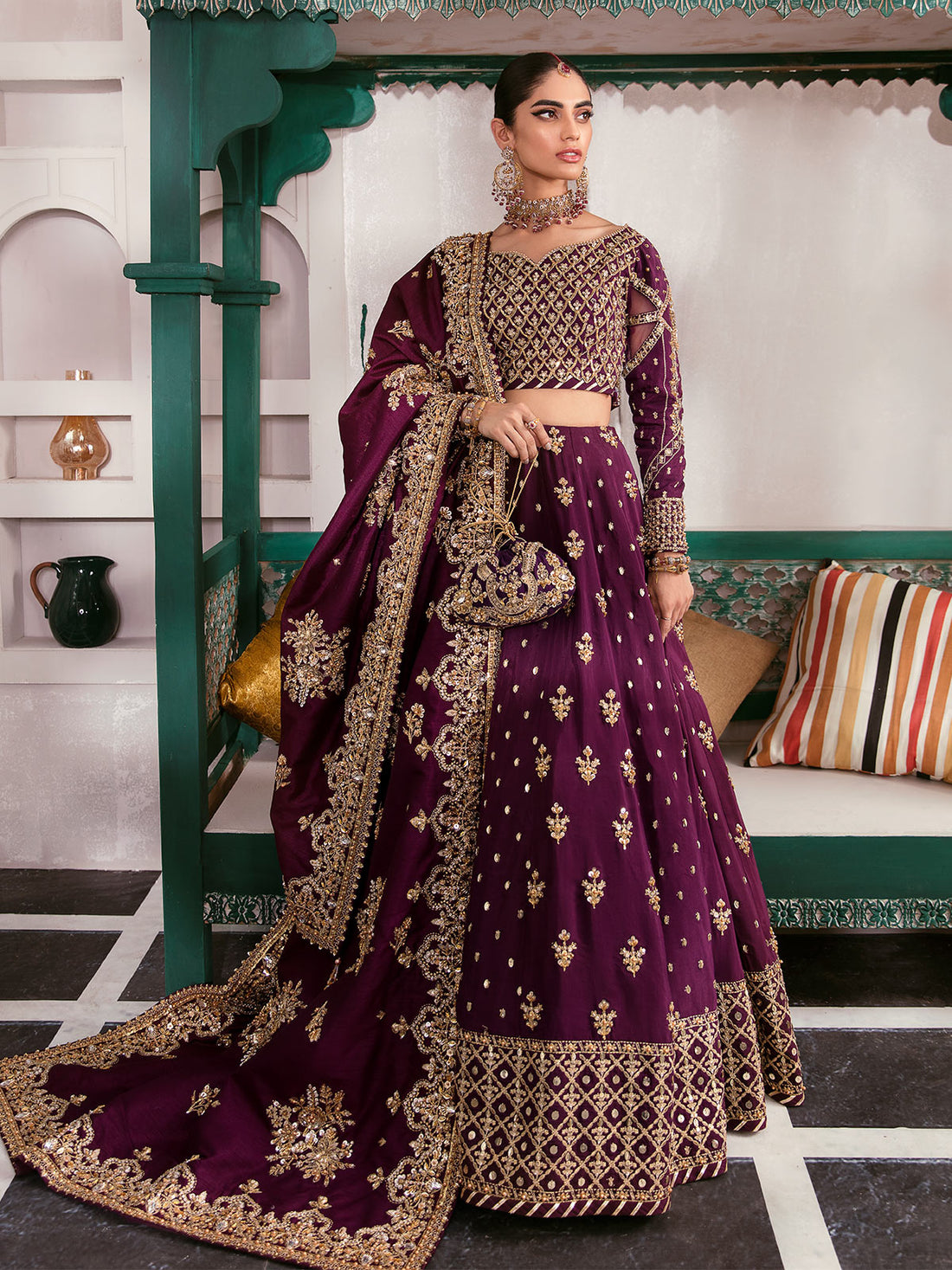 Gulaal | Wedding Formals | SHAZMINAH GL-WS-22V1-31 (LEHNGA AND CHOLI) - House Of Anaya