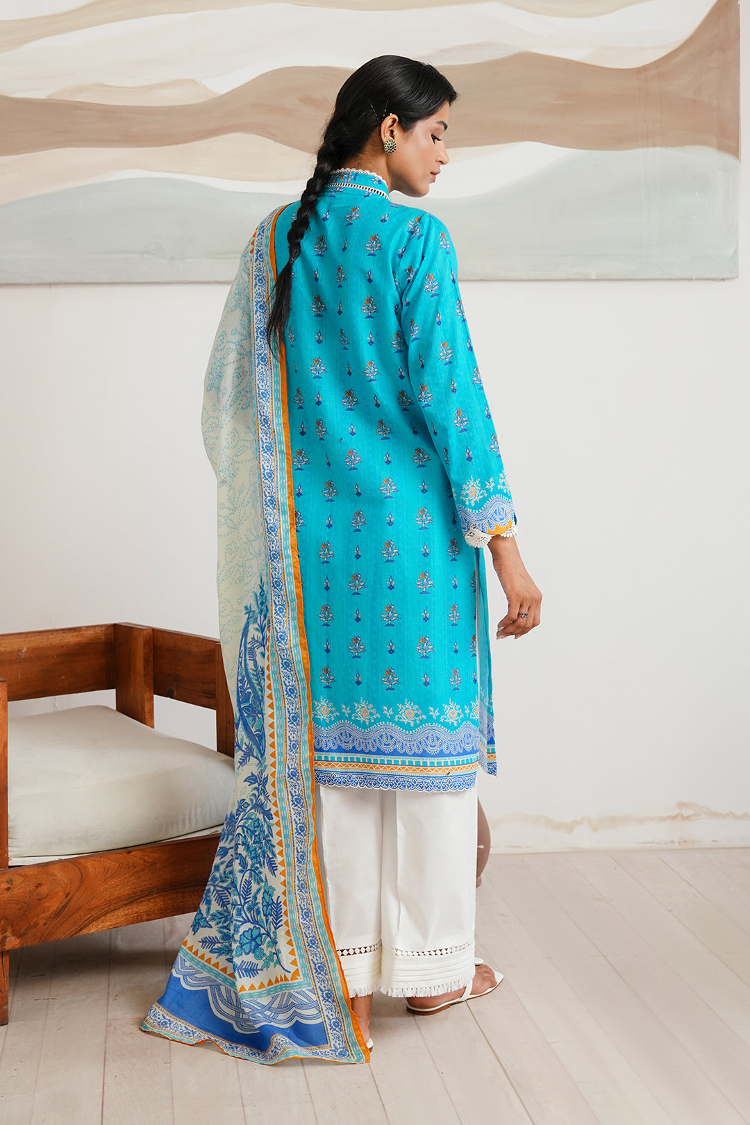Zellbury | Unstitched 2 Piece Cambric | Embroidered Shirt Dupatta - 0020 - House Of Zarish