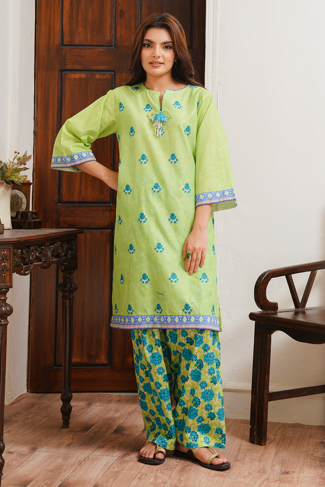 Zellbury | Unstitched 2 Piece Cambric | Embroidered Shirt Shalwar - 0023 - House Of Zarish