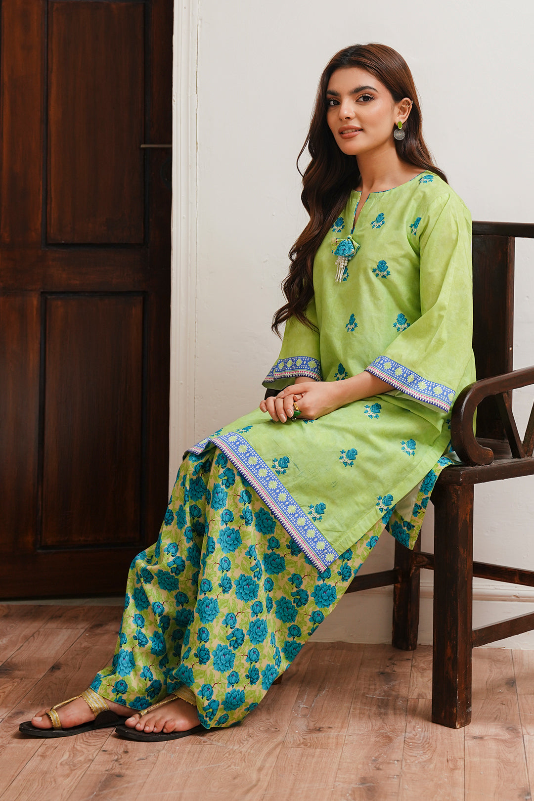 Zellbury | Unstitched 2 Piece Cambric | Embroidered Shirt Shalwar - 0023 - House Of Zarish