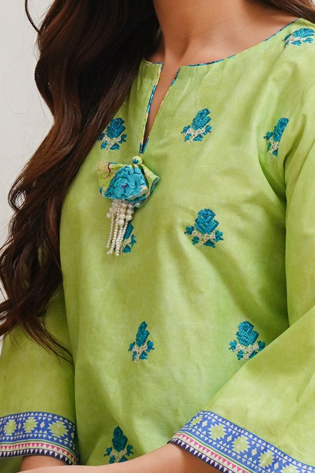 Zellbury | Unstitched 2 Piece Cambric | Embroidered Shirt Shalwar - 0023 - House Of Zarish