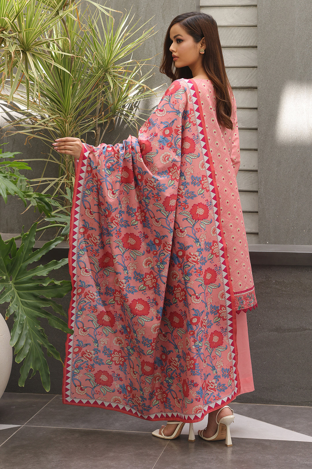 Zellbury | Unstitched 2 Piece Cambric | Embroidered Shirt Dupatta - 0025 - House Of Zarish