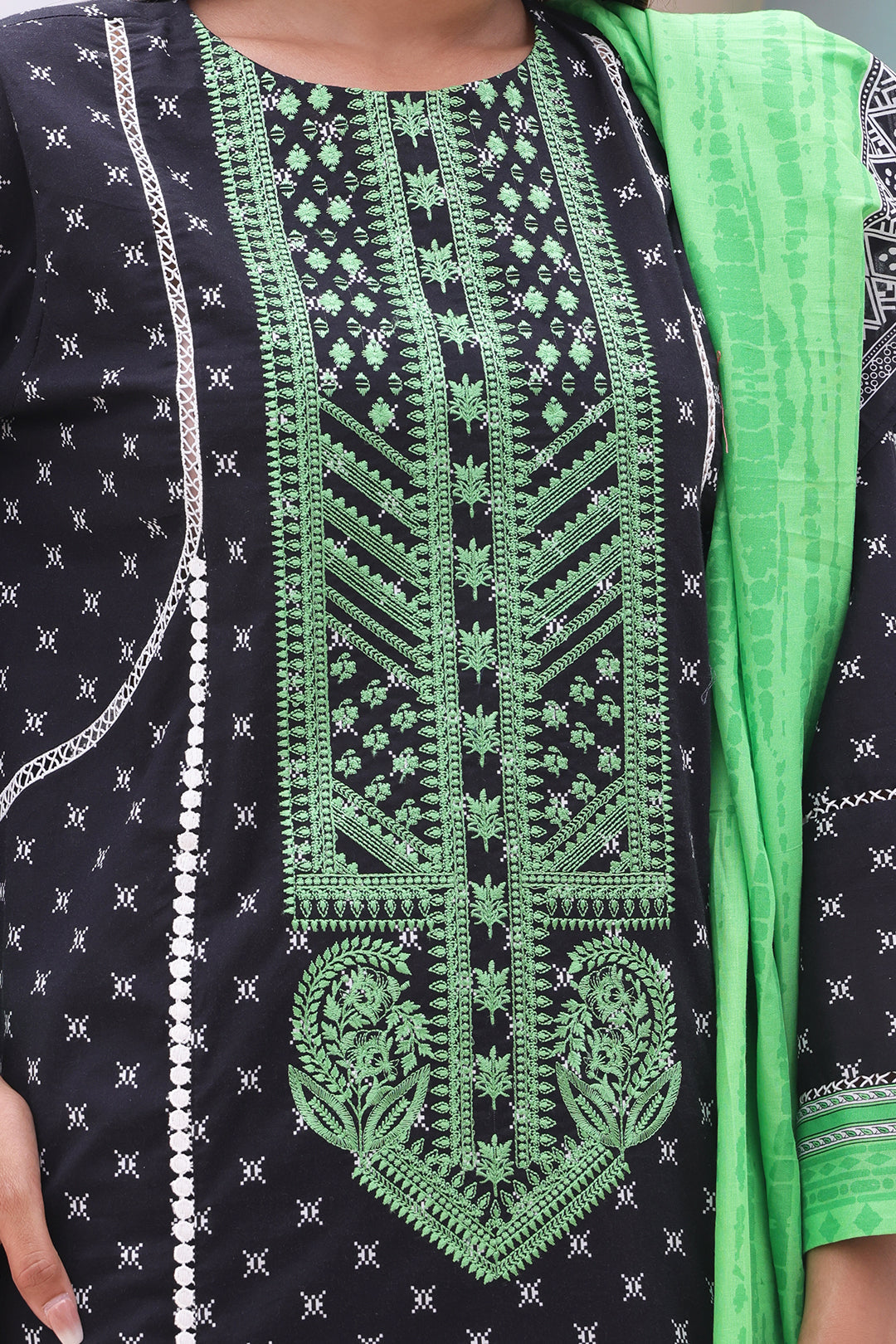 Zellbury | Unstitched 2 Piece Cambric | Embroidered Shirt Dupatta - 0027 - House Of Zarish