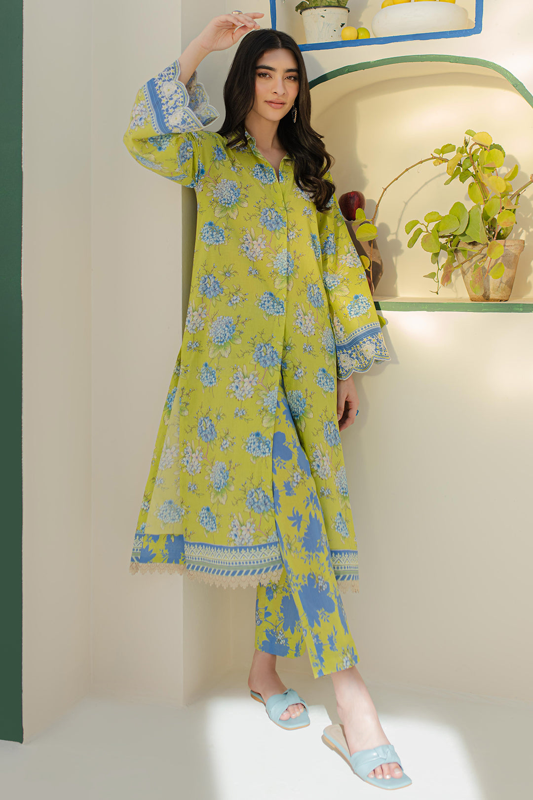 Zellbury | Unstitched 2 Piece Cambric | Embroidered Shirt Shalwar - 0104 - House Of Zarish