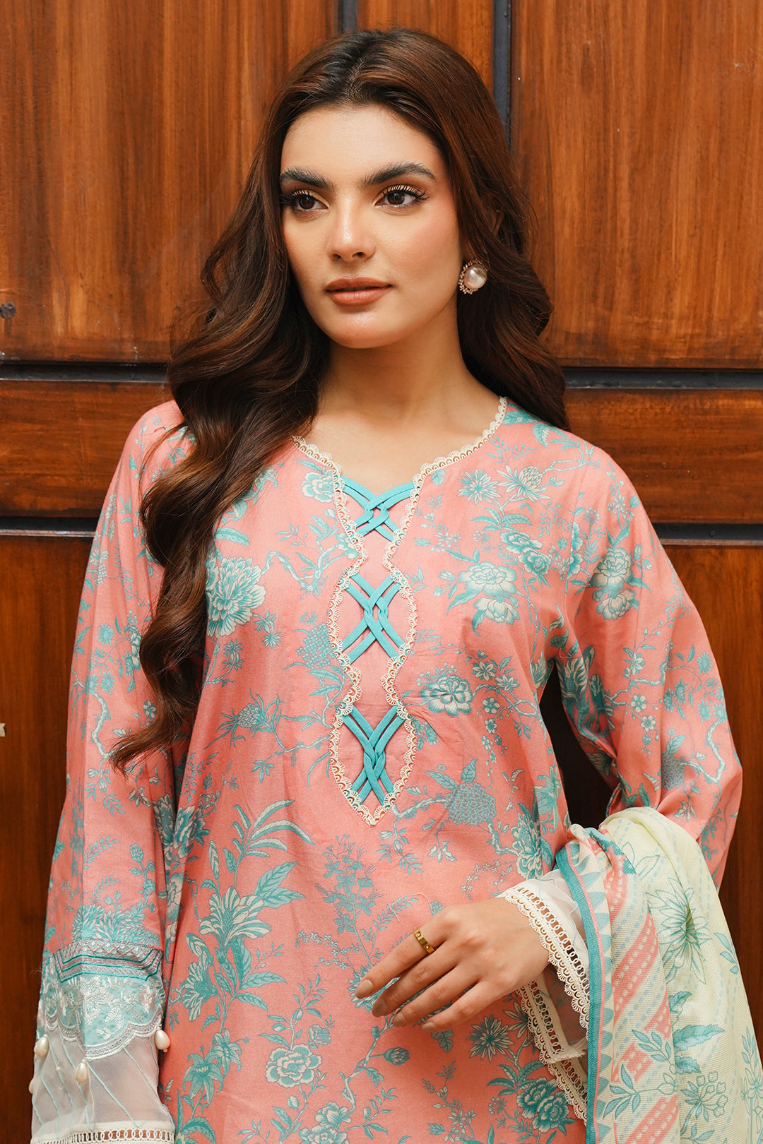 Zellbury | Unstitched 2 Piece Cambric | Embroidered Shirt Dupatta - 0106 - House Of Zarish