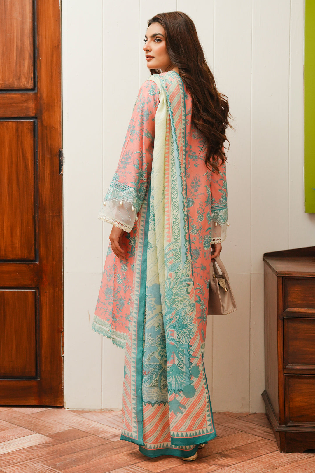 Zellbury | Unstitched 2 Piece Cambric | Embroidered Shirt Dupatta - 0106 - House Of Zarish