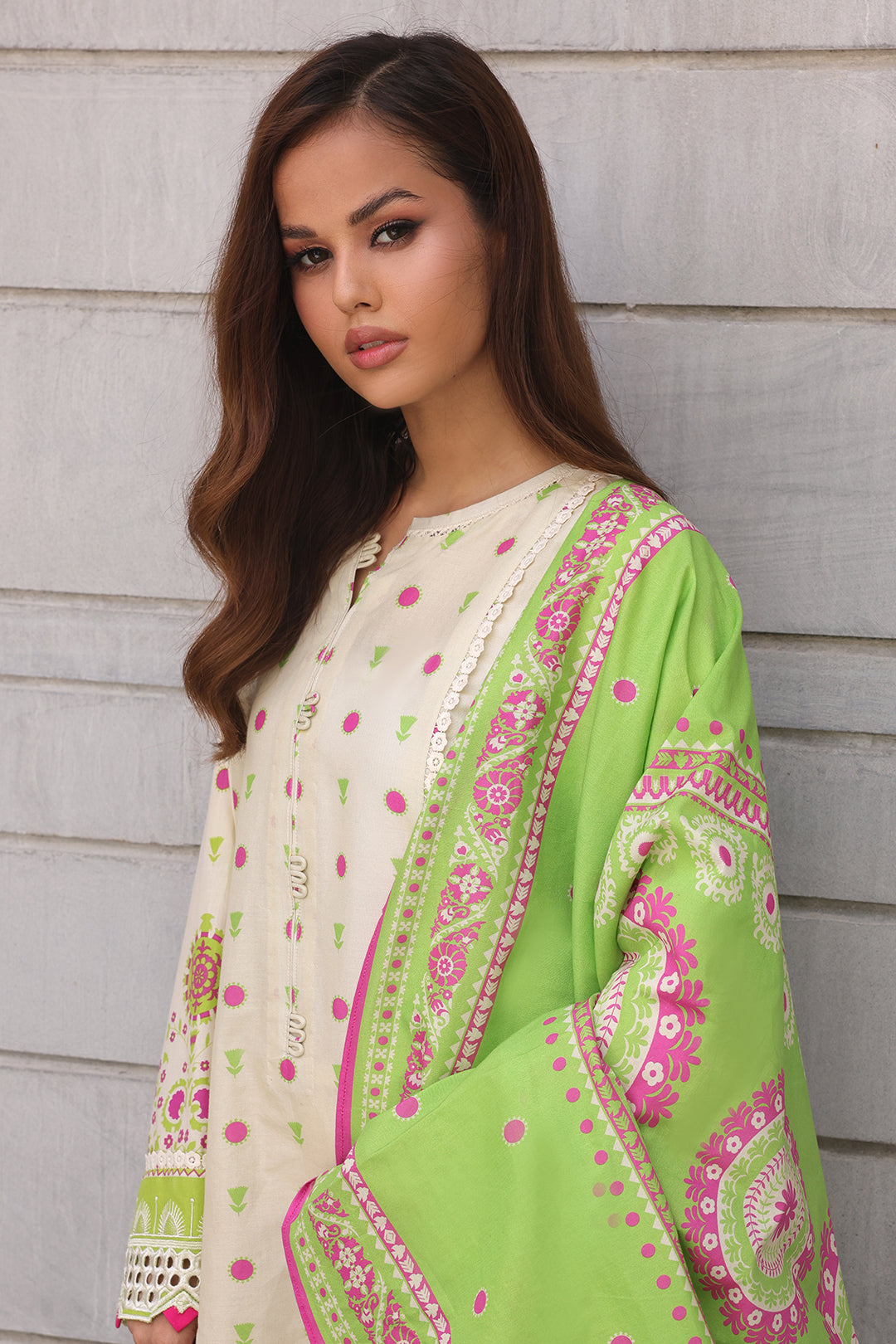 Zellbury | Unstitched 2 Piece Cambric | Embroidered Shirt Dupatta - 0111 - House Of Zarish
