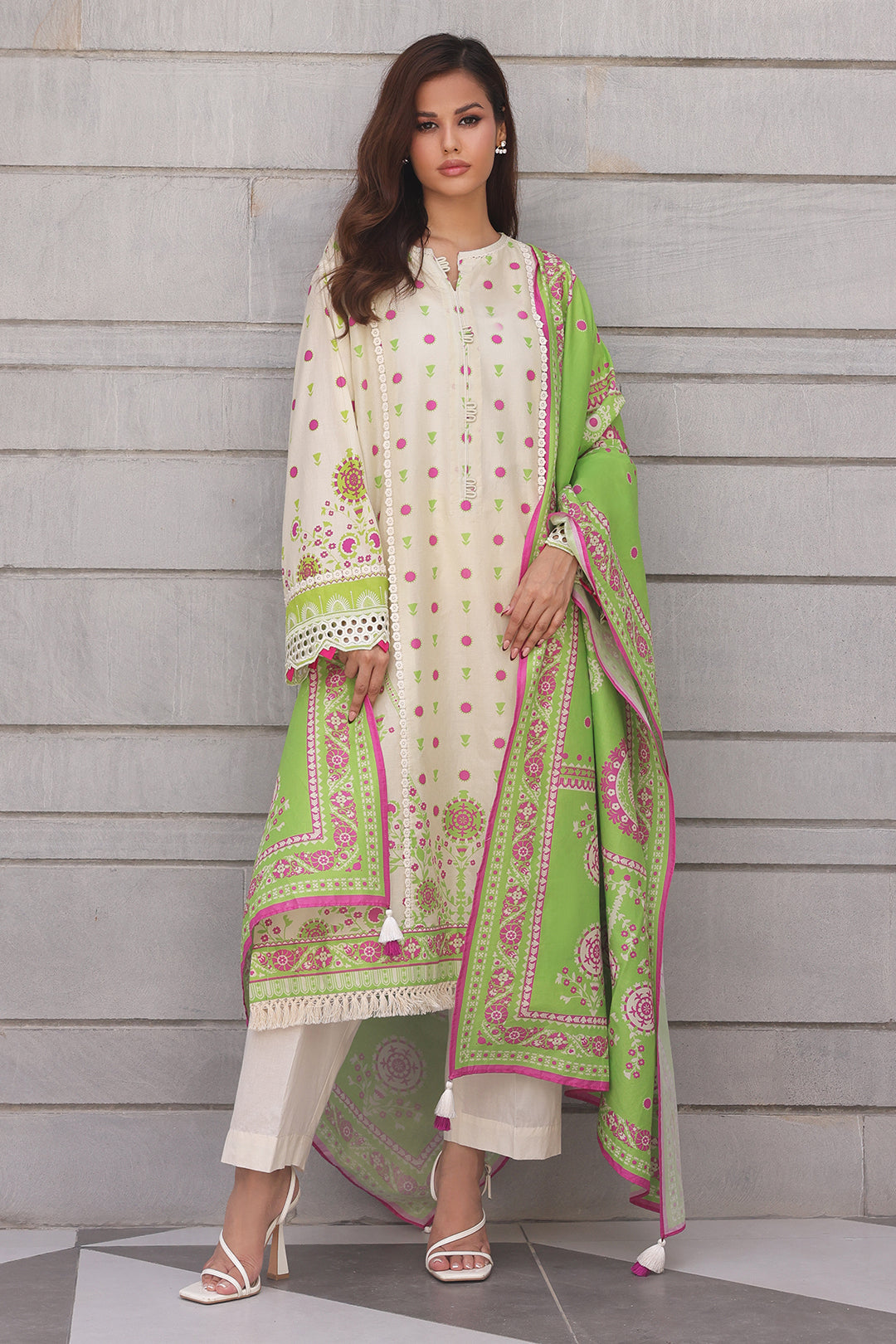 Zellbury | Unstitched 2 Piece Cambric | Embroidered Shirt Dupatta - 0111 - House Of Zarish