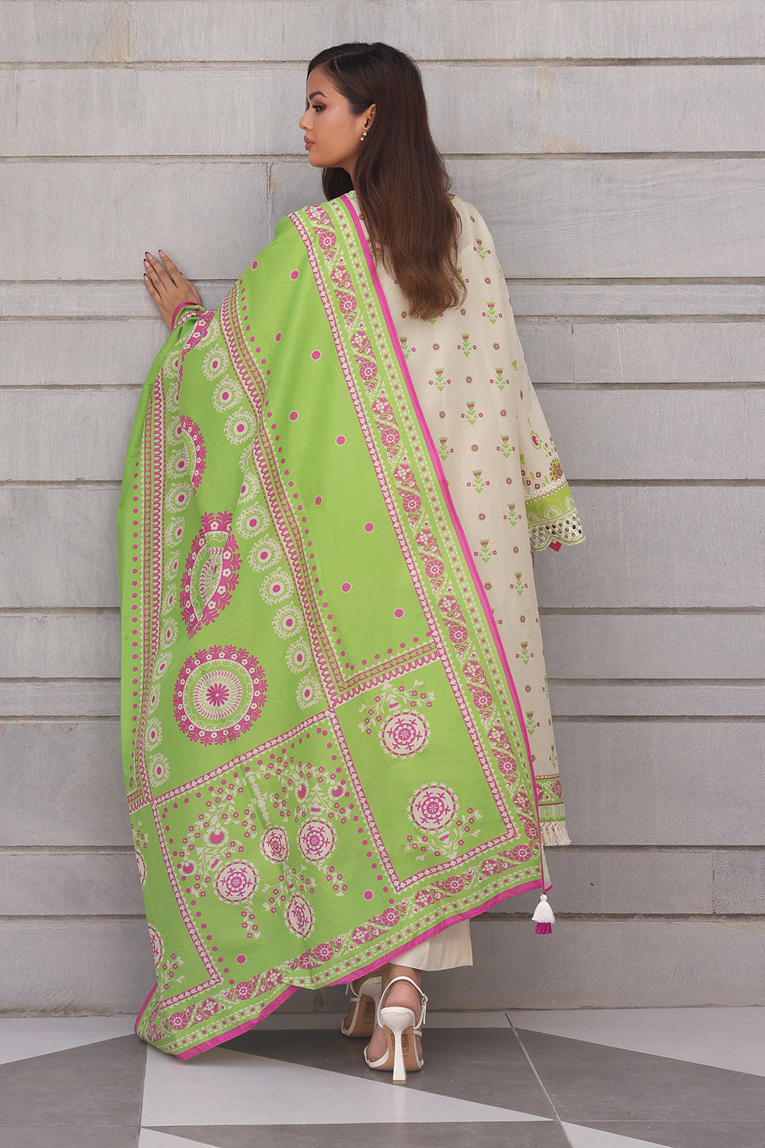 Zellbury | Unstitched 2 Piece Cambric | Embroidered Shirt Dupatta - 0111 - House Of Zarish