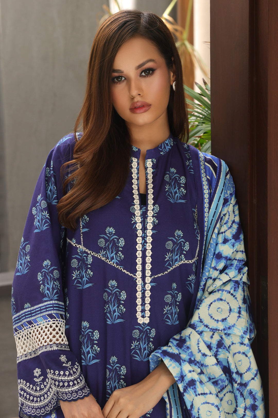 Zellbury | Unstitched 3 Piece Cambric | Embroidered Shirt Shalwar Dupatta - 0072 - House Of Zarish
