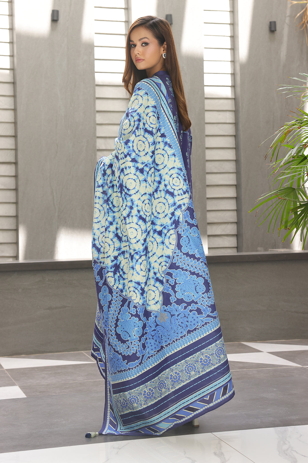Zellbury | Unstitched 3 Piece Cambric | Embroidered Shirt Shalwar Dupatta - 0072 - House Of Zarish