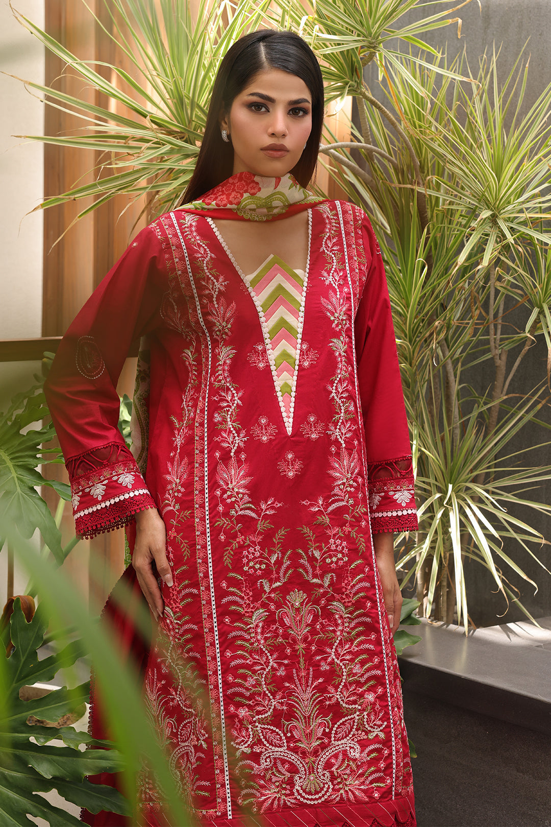 Zellbury | Unstitched 3 Piece Cambric | Embroidered Shirt Shalwar Dupatta - 0074 - House Of Zarish