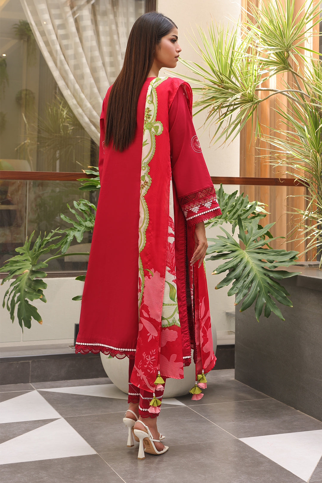 Zellbury | Unstitched 3 Piece Cambric | Embroidered Shirt Shalwar Dupatta - 0074 - House Of Zarish