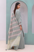 Zellbury | Unstitched 3 Piece Chambray | Embroidered Shirt Shalwar Dupatta - 0075 - Libasekhas
