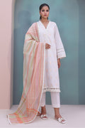 Zellbury | Unstitched 3 Piece Chambray | Embroidered Shirt Shalwar Dupatta - 0078 - House Of Zarish