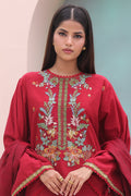 Zellbury | Unstitched 3 Piece Cambric | Embroidered Shirt Shalwar Dupatta - 0083 - House Of Zarish