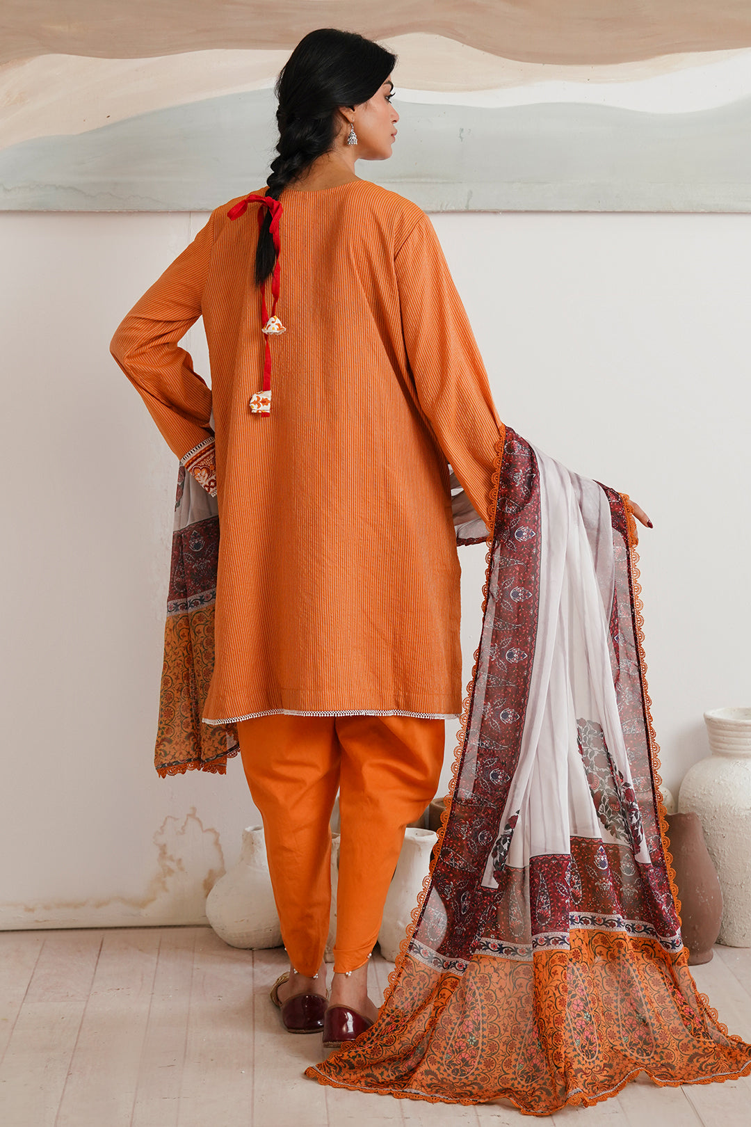 Zellbury | Unstitched 3 Piece Zari | Embroidered Shirt Shalwar Dupatta - 0085 - House Of Zarish