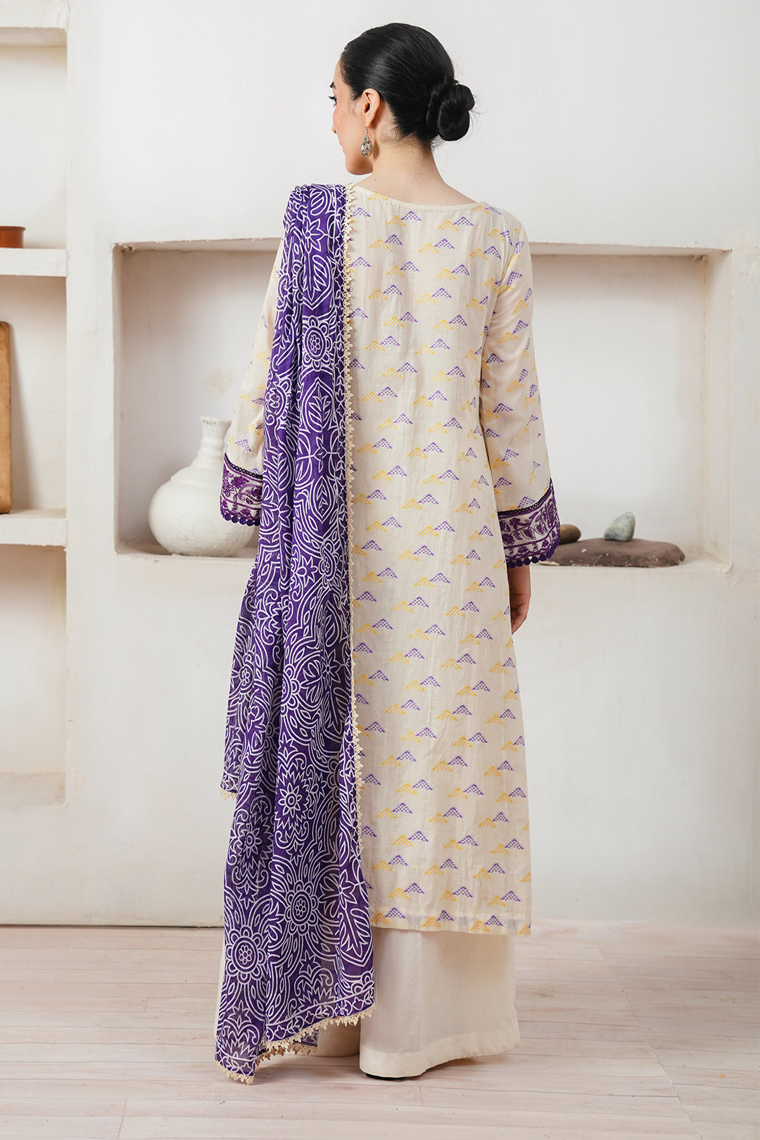 Zellbury | Unstitched 3 Piece Jacquard | Embroidered Shirt Shalwar Dupatta - 0086 - Libasekhas