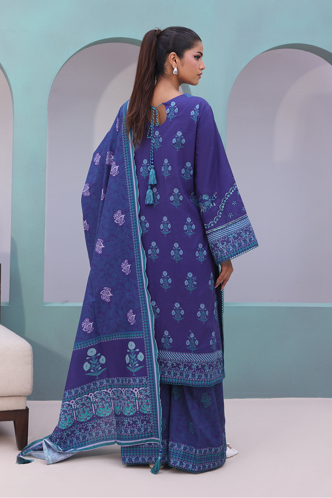 Zellbury | Unstitched 3 Piece Cambric | Embroidered Shirt Shalwar Dupatta - 0141 - House Of Zarish