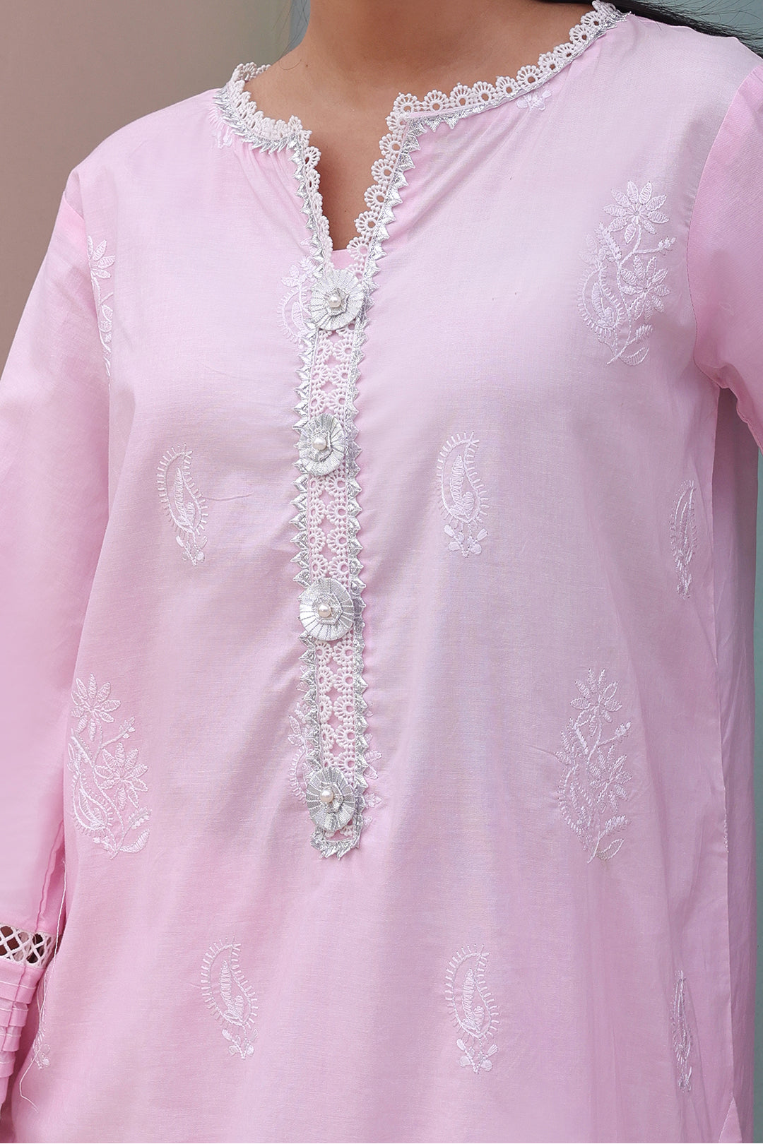 Zellbury | Unstitched 3 Piece Cambric | Embroidered Shirt Shalwar Dupatta - 0147 - House Of Zarish