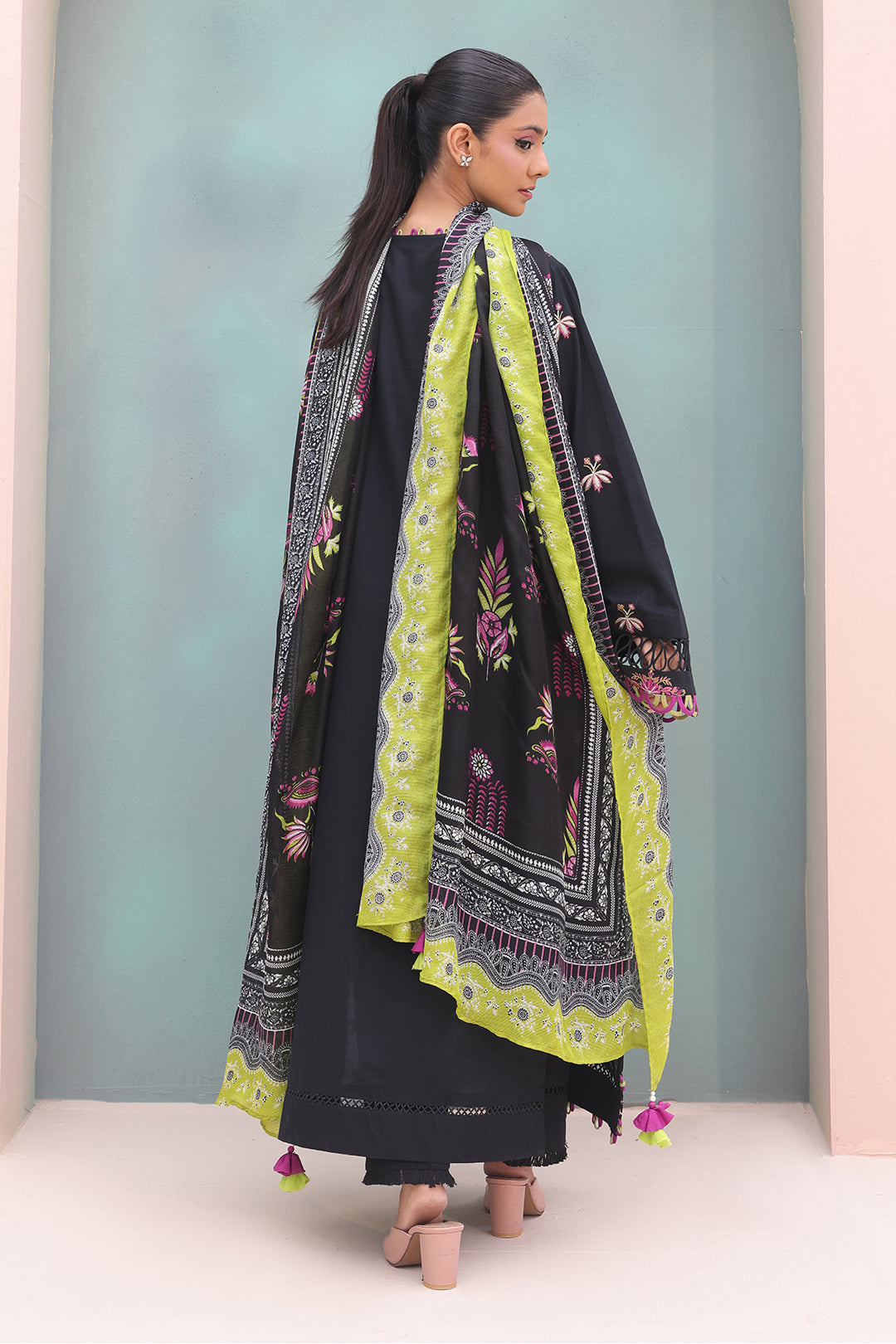 Zellbury | Unstitched 3 Piece Chambray | Embroidered Shirt Shalwar Dupatta - 0148 - House Of Zarish