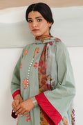 Zellbury | Unstitched 3 Piece Cambric | Embroidered Shirt Shalwar Dupatta - 0149 - Libasekhas