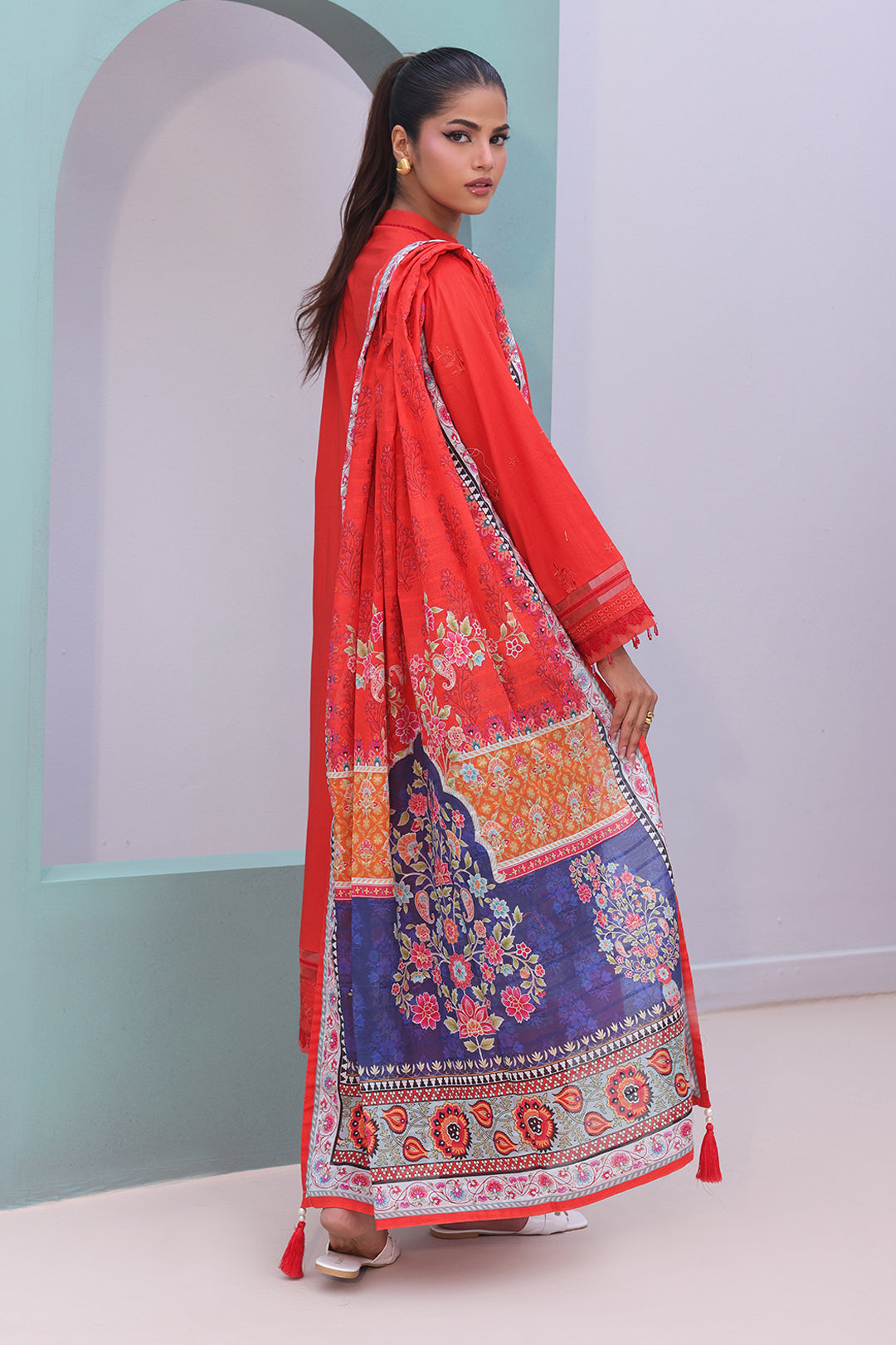 Zellbury | Unstitched 3 Piece Cambric | Embroidered Shirt Shalwar Dupatta - 0152 - House Of Zarish