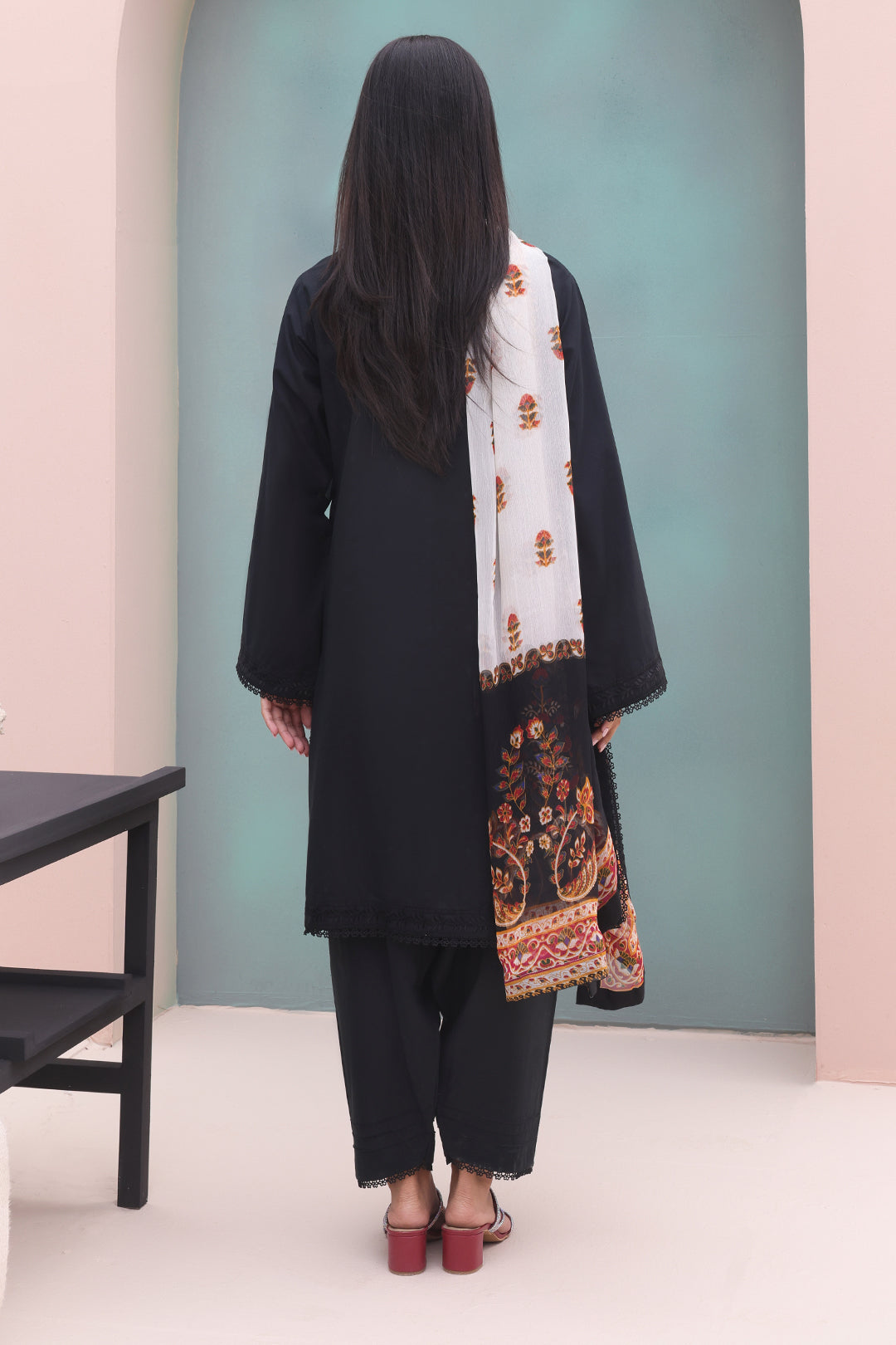 Zellbury | Unstitched 3 Piece Cambric | Embroidered Shirt Shalwar Dupatta - 0605 - Libasekhas