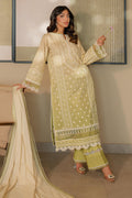Zellbury | Unstitched 3 Piece Chikankari | Embroidered Shirt Shalwar Dupatta - 0702 - House Of Zarish
