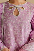 Zellbury | Unstitched 3 Piece Chikankari | Embroidered Shirt Shalwar Dupatta - 0703 - House Of Zarish