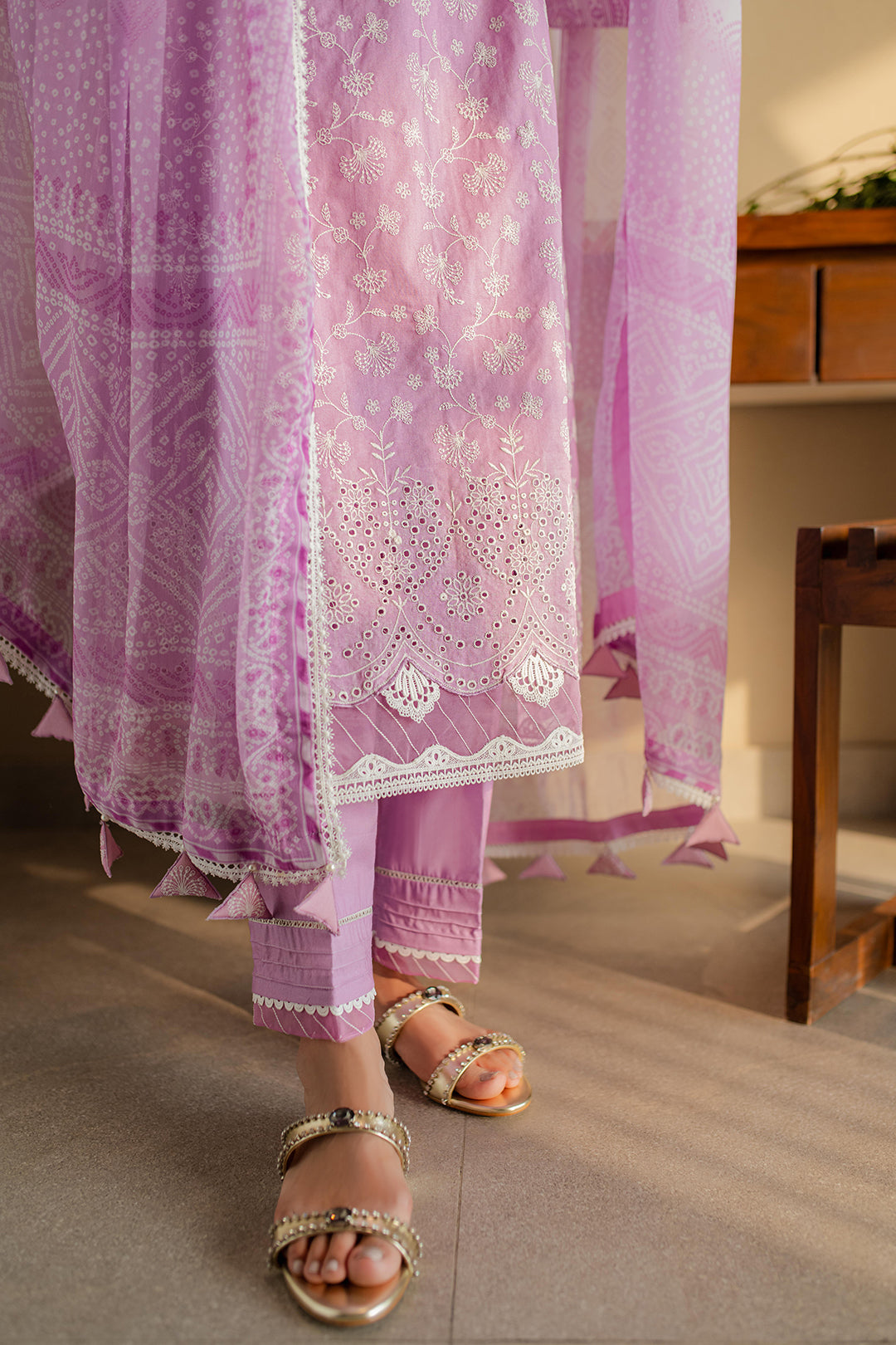 Zellbury | Unstitched 3 Piece Chikankari | Embroidered Shirt Shalwar Dupatta - 0703 - Libasekhas