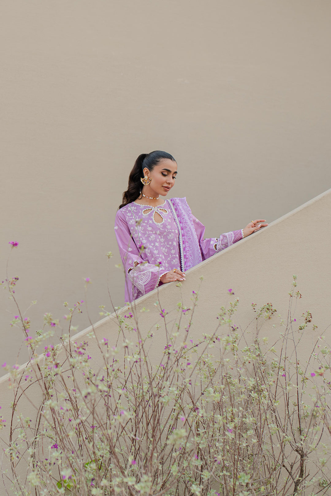 Zellbury | Unstitched 3 Piece Chikankari | Embroidered Shirt Shalwar Dupatta - 0703 - House Of Zarish
