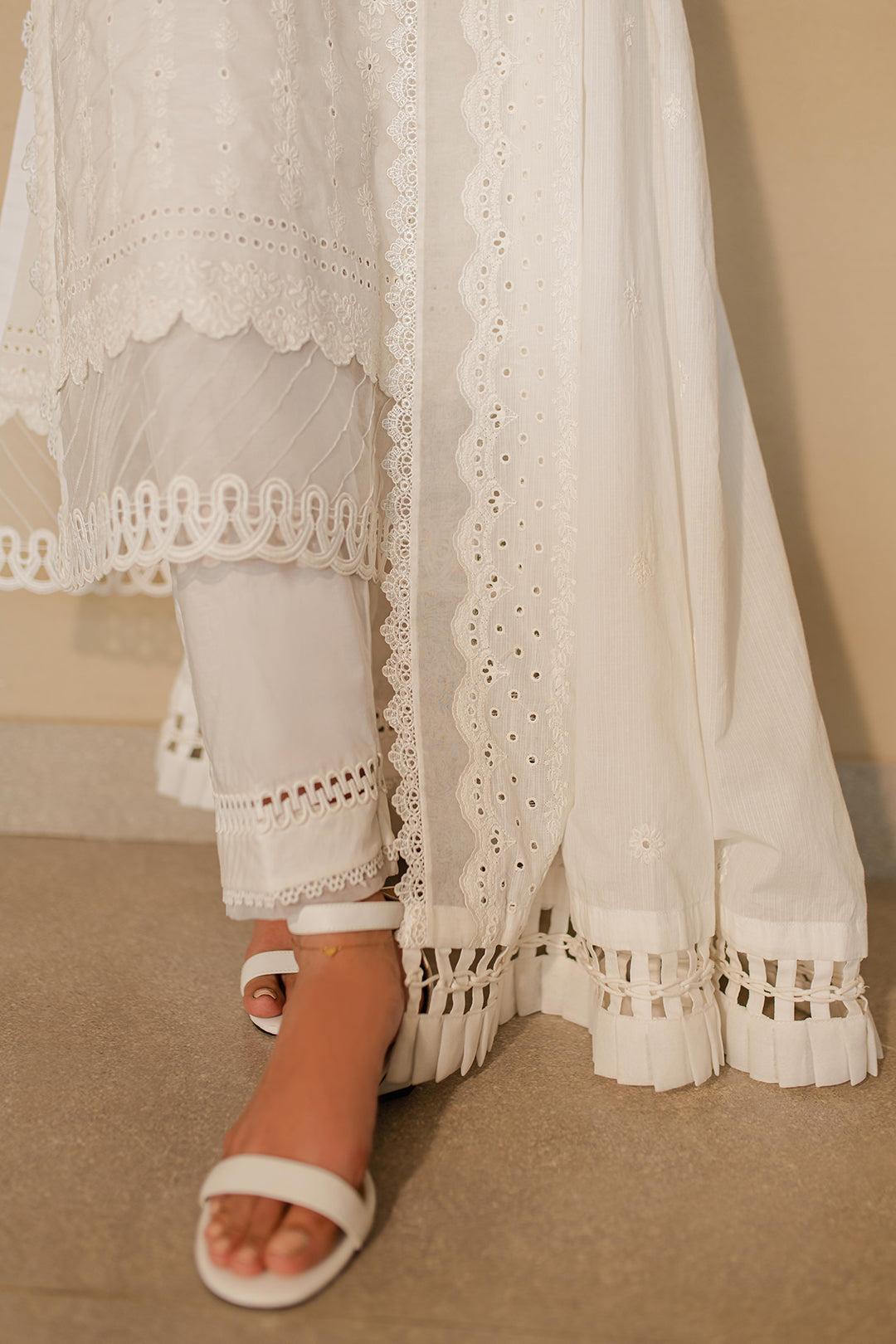 Zellbury | Unstitched 3 Piece Chikankari | Embroidered Shirt Shalwar Dupatta - 0704 - House Of Zarish