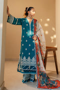 Zellbury | Unstitched 3 Piece Chikankari | Embroidered Shirt Shalwar Dupatta - 0705 - Libasekhas