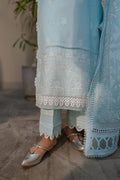 Zellbury | Unstitched 3 Piece Chikankari | Embroidered Shirt Shalwar Dupatta - 0709 - House Of Zarish