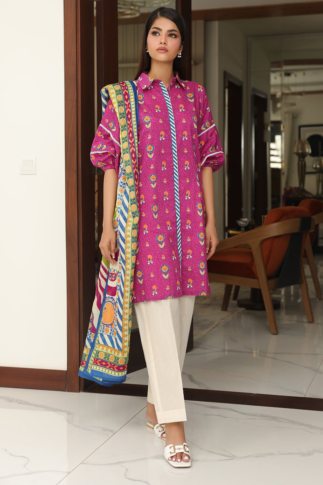 Zellbury | Unstitched 2 Piece Cambric | Shirt Dupatta - 0002 - House Of Zarish