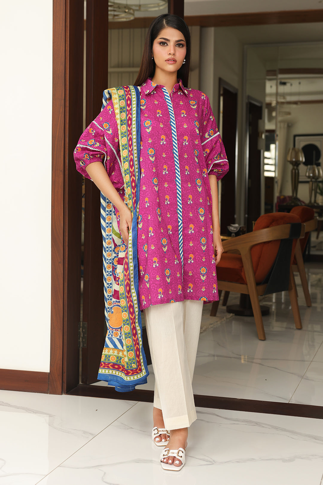 Zellbury | Unstitched 2 Piece Cambric | Shirt Dupatta - 0002 - House Of Zarish