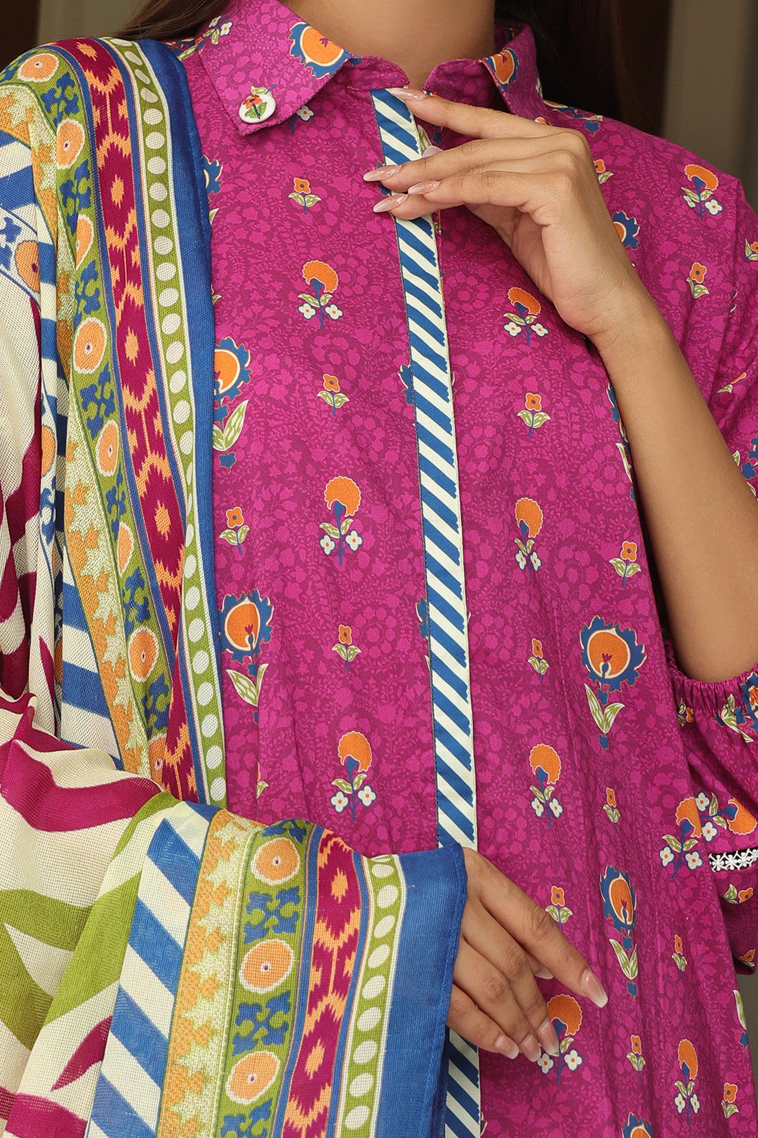 Zellbury | Unstitched 2 Piece Cambric | Shirt Dupatta - 0002 - House Of Zarish
