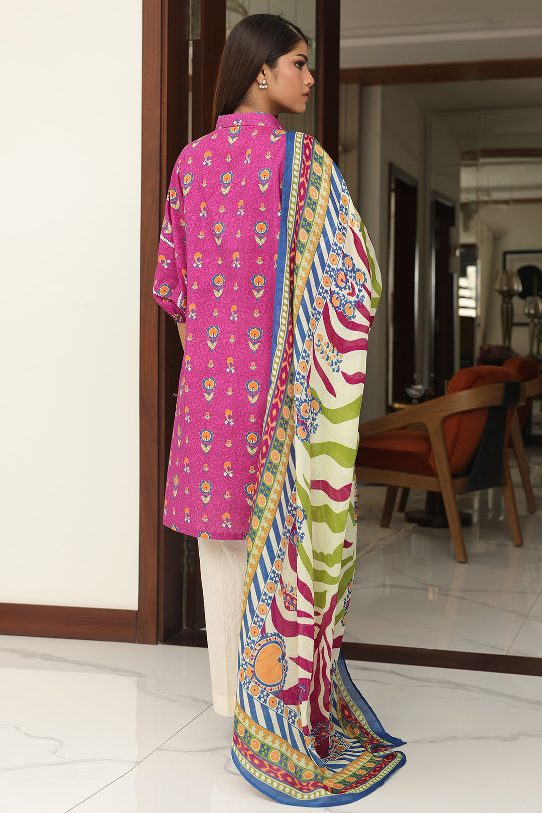 Zellbury | Unstitched 2 Piece Cambric | Shirt Dupatta - 0002 - House Of Zarish