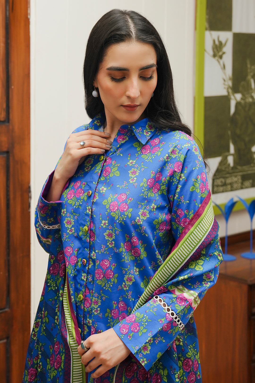 Zellbury | Unstitched 2 Piece Cambric | Shirt Dupatta - 0004 - House Of Zarish