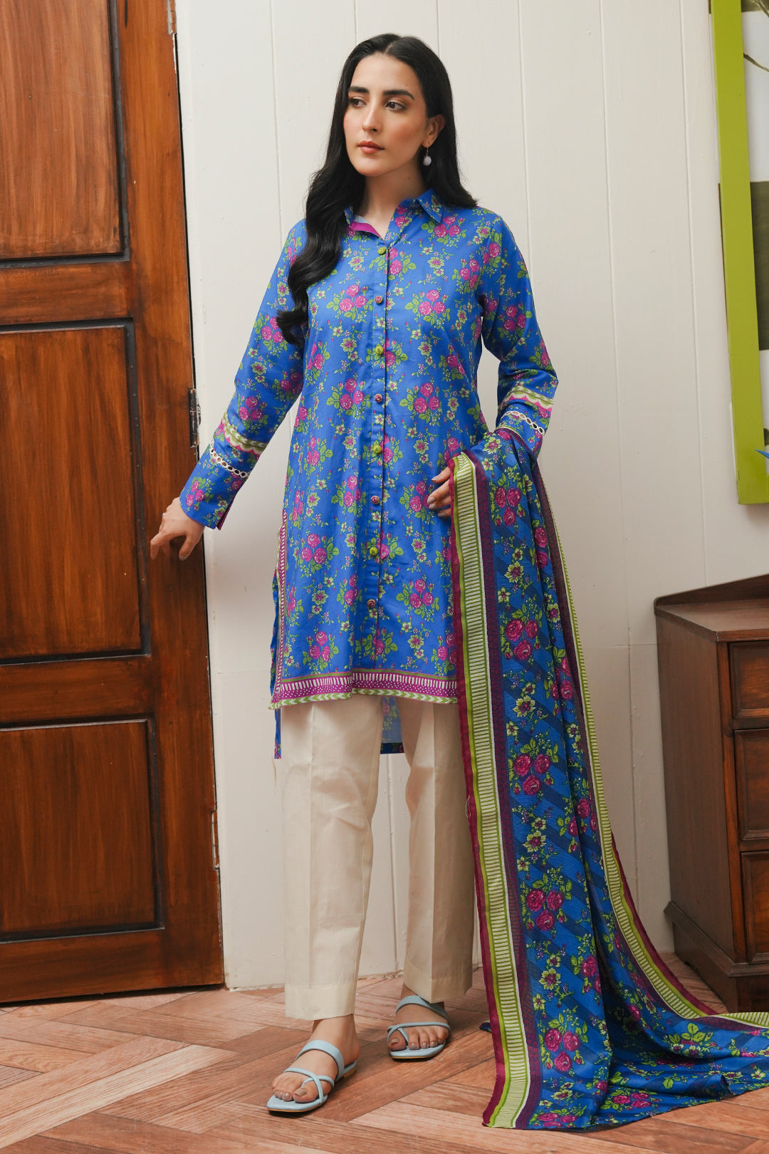 Zellbury | Unstitched 2 Piece Cambric | Shirt Dupatta - 0004 - House Of Zarish