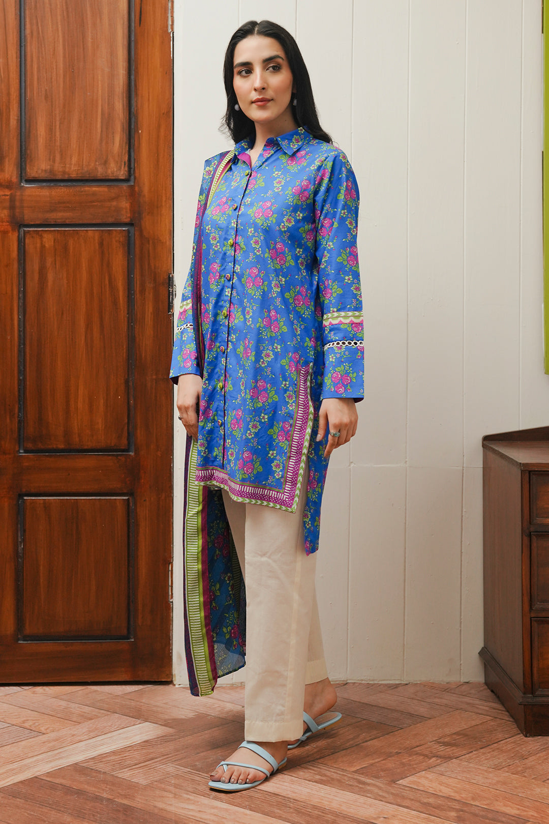 Zellbury | Unstitched 2 Piece Cambric | Shirt Dupatta - 0004 - House Of Zarish