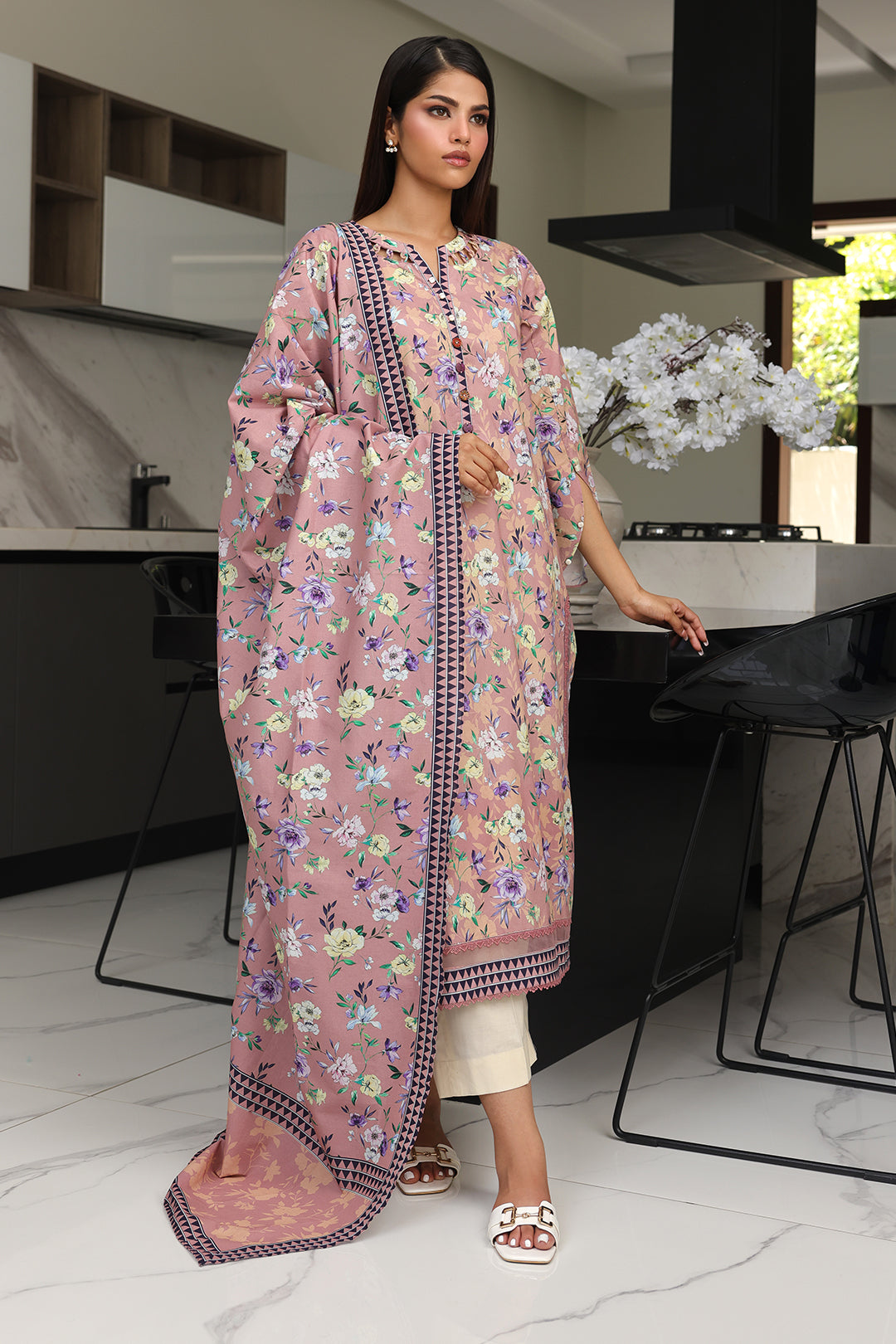 Zellbury | Unstitched 2 Piece Cambric | Shirt Dupatta - 0007 - Libasekhas