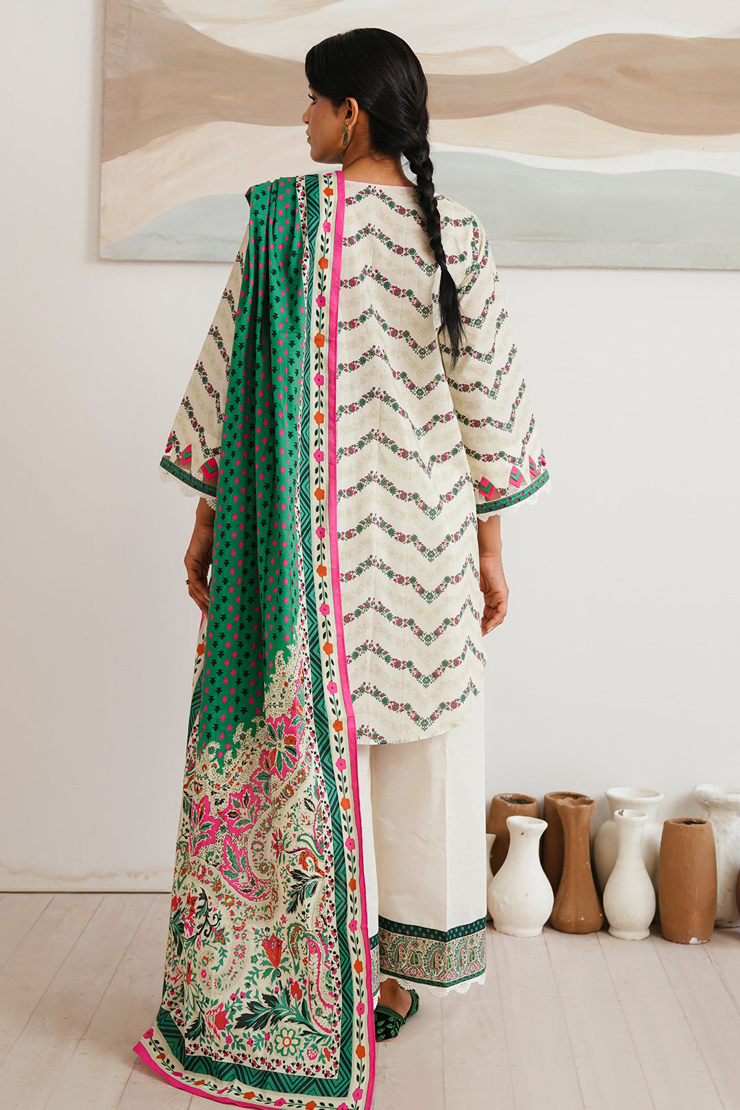 Zellbury | Unstitched 2 Piece Cambric | Shirt Dupatta - 0009 - House Of Zarish