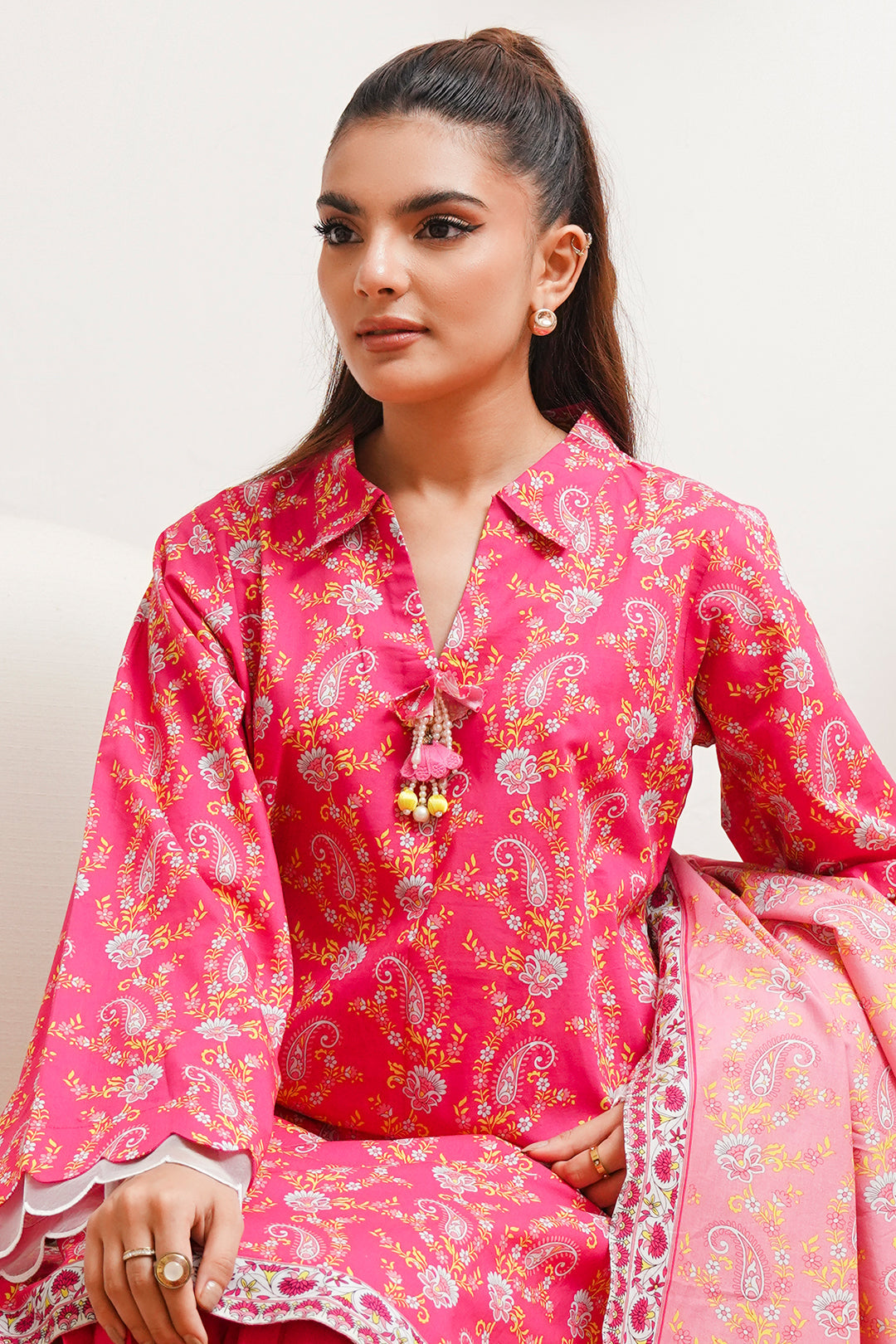 Zellbury | Unstitched 2 Piece Cambric | Shirt Dupatta - 0093 - House Of Zarish