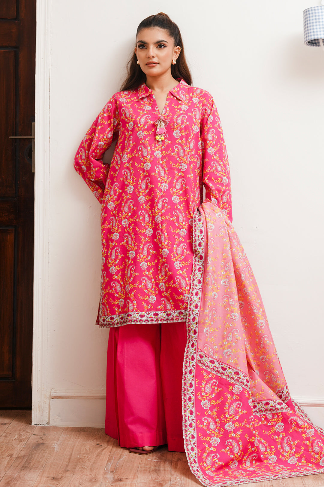 Zellbury | Unstitched 2 Piece Cambric | Shirt Dupatta - 0093 - House Of Zarish