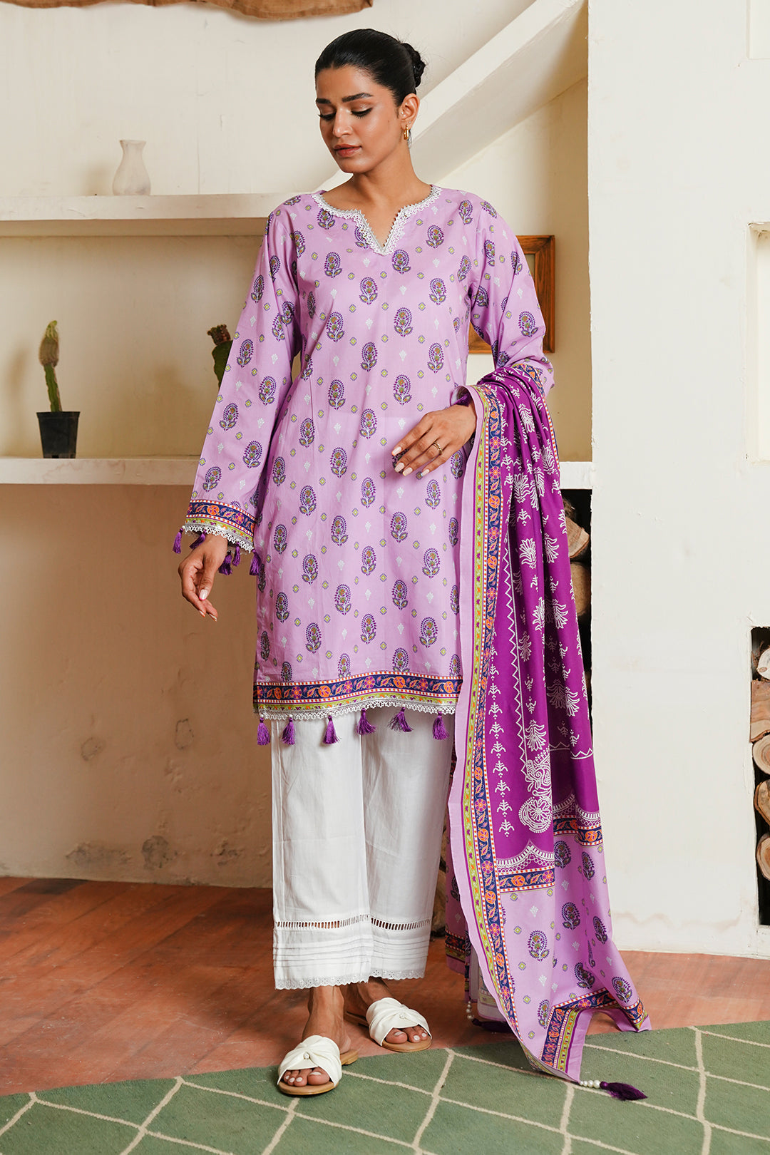 Zellbury | Unstitched 2 Piece Cambric | Shirt Dupatta - 0094 - House Of Zarish